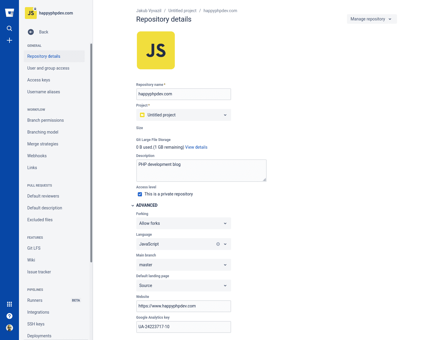 bitbucket change main to master